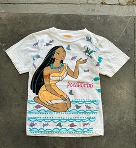 Vintage Disney Pocahontas Youth L AOP Shirt - Picture 1 of 6