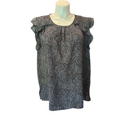 Liz Claiborne Career Women’s Plus XXL 2XL Black Floral Short Sleeve Shirt Top - Image 1 of 4