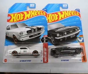 HOT WHEELS67 MUSTANGS WHITE & BLACK COLOR & WHEEL VARIATIONS - Picture 1 of 3