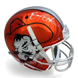 Oklahoma State Barry Sanders Autographed Chrome Helmet - Beckett - Pistol Pete - Picture 1 of 3
