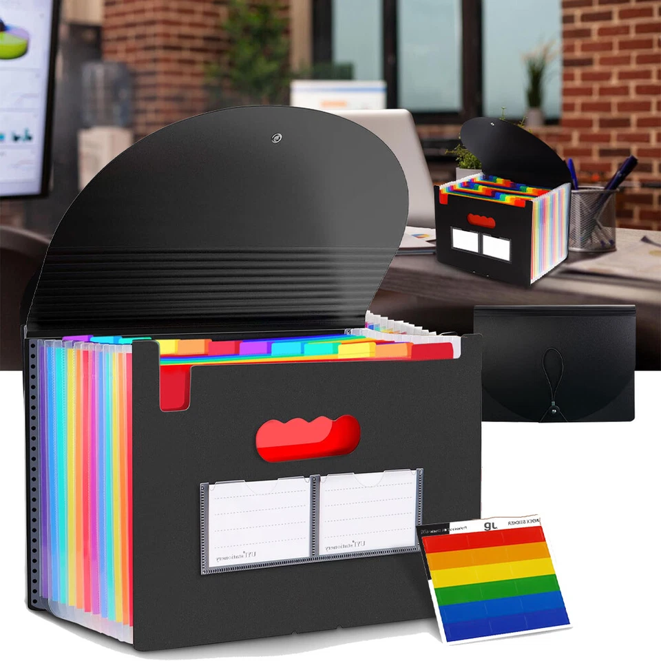 MARKENLOS Fächermappe A4 Dokumentenmappe Datei Ordner Faechermappe Ziehharmonika-Fach