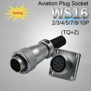 WS16 Waterproof Aviation Connector 2P 3P 4P 5P 6P 7P 8P 9P 10P Plug and Socket - Picture 1 of 5