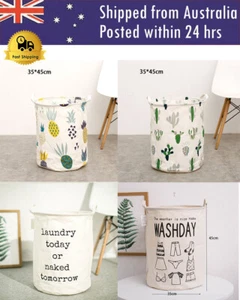 Sundries Receiving Barrel Cotton Linen PE Coating Storage Bucket Multi-Function - Picture 1 of 20