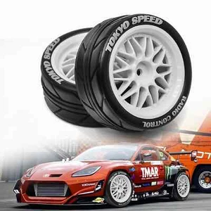 4x 1/10 RC Rally Car WHEELS & TIRES Set For Tamiya TT02 TT02B XV01 HPI Upgrade - Picture 1 of 9