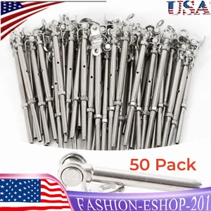 50* 3/16 Zoll T316 Edelstahl Kabel Geländer Hardware Spannschloss Spanner Set - Bild 1 von 12