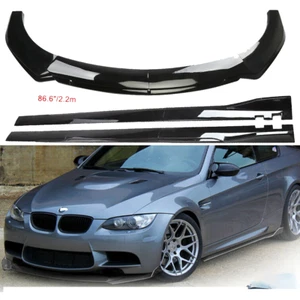 For BMW E90 E92 E93 325i Glossy Black Front Lower Bumper Lip Splitter Spoiler - Picture 1 of 14