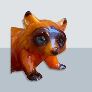 Vintage Raccoon Candle Figurine Brown 3” Tall Sitting Never Used - Picture 1 of 9