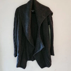 Vince Dark Gray Wool Open Cardigan Asymmetrical Size Xs - Picture 1 of 7