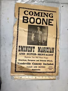 14 x 20" Antique Poster: Joseph Boone, Mentalist / Magician Vaudeville Comedy - Picture 1 of 10