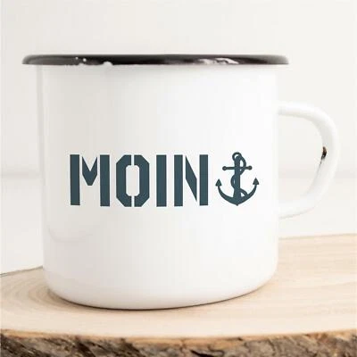 Emaille Tasse Moin Anker Vintage Geschenkidee Souvenir Präsent Wichtelgeschenk M - Bild 1 von 4