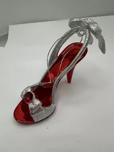 Vintage Acrylic Red Ruby Glittery High Heels Shoes Christmas Ornament 4" Decor - Picture 1 of 8