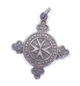 Antike Albert Uhrenkette Medaille Johannes Krankenwagen 1939 HM Sterlingsilber 4,1 g - Bild 1 von 5