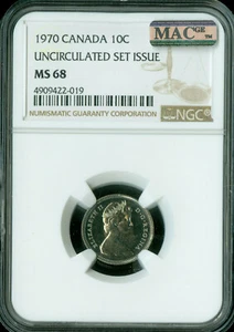 1998 CANADA TEST 10 CENTS NGC MS67 PQ 2nd FINEST GRADE MAC SPOTLESS . - Picture 1 of 2