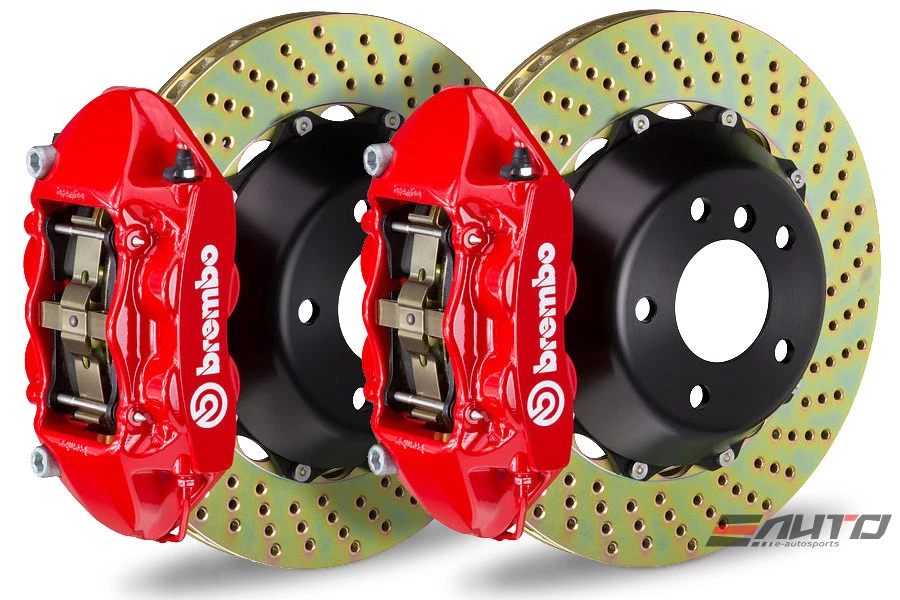 Brembo Rear GT BBK Brake 4pot Caliper Red 345x28 Drill Disc for G25 G35 G37 370Z - Image 1 of 1