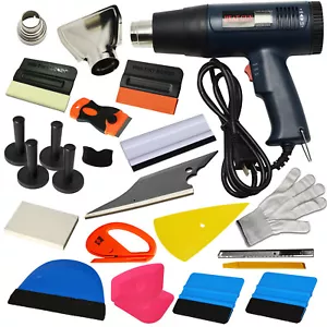 Car Wrap Vinyl Tools Carbon Fiber Squeegee Window Tint Install Heat Gun Kit AUS - Picture 1 of 8