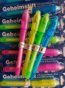 UV-Geheimstifte UV Licht Lampe Geldprüfer Zauberstift mit Lampe Spickzettel - Bild 1 von 7
