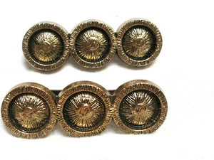 Vintage 3er ""Knopf"" Bar Schulterklappen? "Schweres antikes Gold Metall 2-3/4"" - Bild 1 von 7