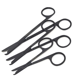 3 Pcs STAINLESS STEEL SUTURE STITCH SCISSORS 3.5" + 4.5" + 5.5" BLACK FLUORIDE - Picture 1 of 3