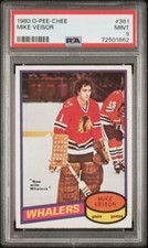 1980 O-Pee-Chee OPC Hockey #361 Mike Veisor Whalers PSA 9 Mint Low Pop
