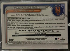 2024 Bowman Chrome - Prospect Autographs #CPA-EL Edward Lantigua (AU, RC) Mets - Foto 1 di 2