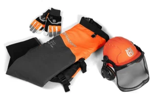 HUSQVARNA FUNCTIONAL Chainsaw Protective Kit Leggings/ Chaps Helmet & Gloves - Picture 1 of 1