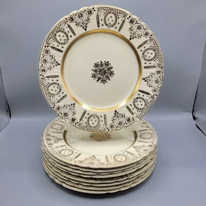Myott Staffordshire Wreath & Flower Set Of 9 Dinner Plates 10.5" - Picture 1 of 7