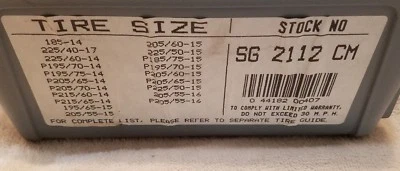 SNOW/TIRE CABLE CHAINS SECURITY SCC 2112-CM---Never used--Excellent Condition! - Image 1 of 4