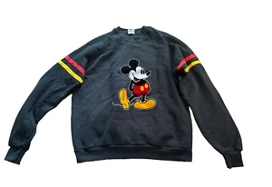 Vintage 80s MICKEY MOUSE Striped Raglan Sleeve SWEATSHIRT Germany Color RARE XL - Picture 1 of 4