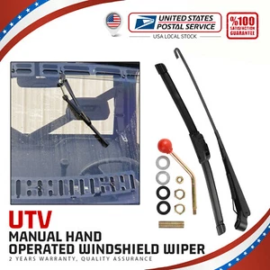Universal Manual Hand Windshield Wiper Set for UTV ATV Polaris RZR 900 1000 - Picture 1 of 15