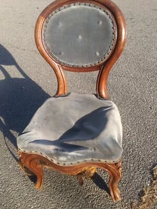 1870s CHAIR OLD VICTORIAN CHAIR OLD CHILDS CHAIR OLD VELVET CHAIR - Picture 1 of 20