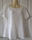 PER UNA ivory textured jersey short sleeve top, size 16, lace trim