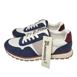No Boundaries Casual Jogger Shoes Men's Size 8.5 Memory Foam Lace-Up White Blue - Picture 1 of 10