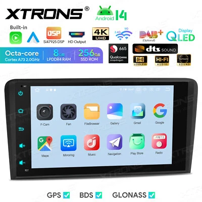 Android 14 Car Radio DTS Octa Core 256GB 8" GPS Navi 4K DSP WIFI for AUDI A3 S3 - Image 1 of 4