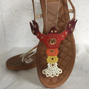 Cole Haan Pinch Lobster Grommet Brown Quilted Maine Grand OS Thong Sandals Sz 10 - Picture 1 of 11