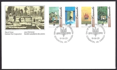 🍁Canada  #1329a    "UKRAINIANS"   Brand New  1991  Combo Strip Cover - Image 1 of 2