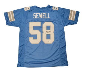 Penei Sewell signiertes Detroit Lions 2024 blau Pro Style Trikot Beckett Witnessed - Bild 1 von 2