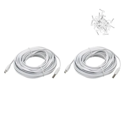 2 Pack 25 ft USB C Cable for Security Camera Outdoor Indoor, Type-C Extension... - Image 1 of 3