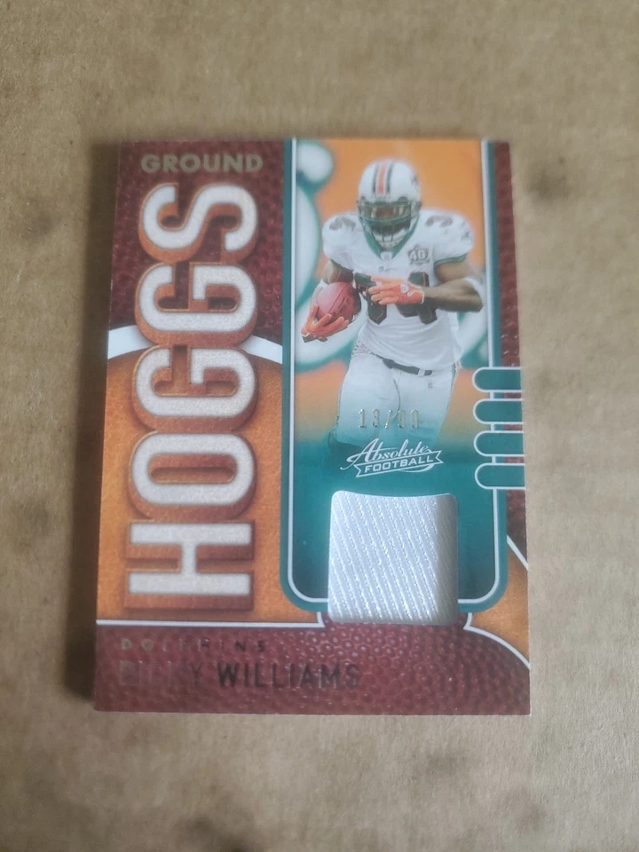 2021 Panini Absolute Ground Hoggs Materials /99 Ricky Williams Dolphins !! - Image 1 of 2