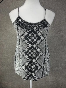 Vintage Aeropostale Womens Y2K Lace Trim Racerback Tank Top XS Geometric Boho - Picture 1 of 12