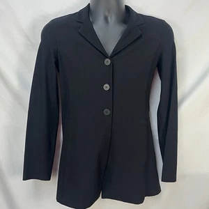 EILEEN FISHER BLACK VISCOSE STRECTCH BLAZER JACKET SIZE XXS - Picture 1 of 8