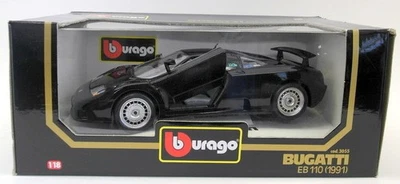 Burago 1/18 Scale Diecast 3055 Bugatti EB110 Black Model Car - Image 1 of 2