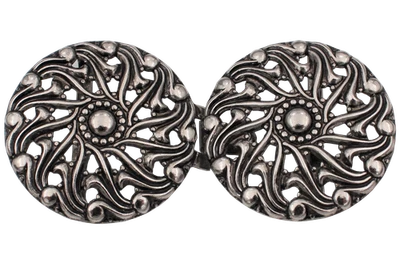 hübsche silber Trachten Schliesse Metall 58mmx29mm Steg 25mm - Bild 1 von 2