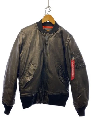 Chaqueta de Vuelo de Cuero ALPHA INDUSTRIES L Marrón Estilo Clásico Foto 1 de 4