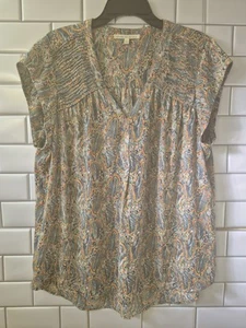 Daniel Rainn Women's Blouse Top Multicolo V-neck Lace Shoulders Pullover Size Xl - Picture 1 of 10