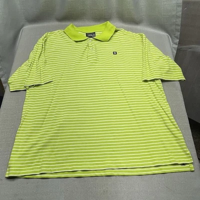 Southpole Authentic Collection Shirt Men's XXL Yellow W/White Striped Polo - Image 1 of 4