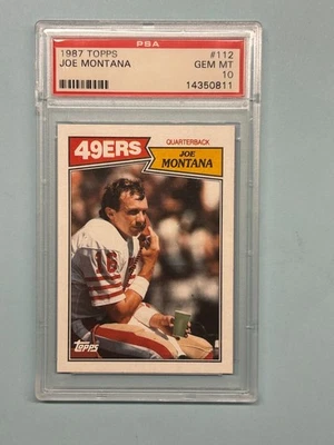 1987 Topps #112 Joe Montana PSA gema como nueva 10 San Francisco 49ers ¡Salón de la fama! Foto 1 de 3