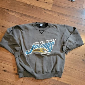 Sudadera De Colección Años 90 Jacksonville Jaguars Logo Prohibido Para Hombres M NFL Cuello Redondo - Imagen 1 de 6