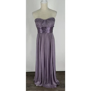 BCBGMAXAZRIA Alicia Silk Sweetheart Strapless Formal Dress Gown Size 10 Wisteria - Picture 1 of 8
