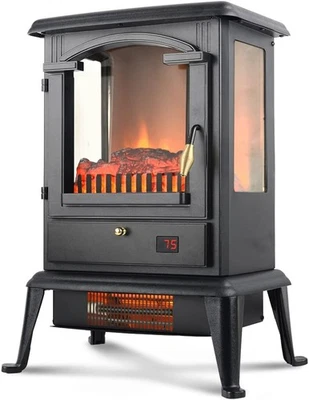 VOLTORB Freestanding Portable Electric Fireplace Heater Stove w/Remote Control - Image 1 of 4