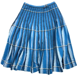 Vintage Pendleton Wool Skirt Turnabout Reversible Blue Flannel USA Talon Zip - Picture 1 of 13